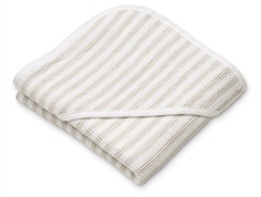 Liewood stripe crisp white/sandy hooded towel Caro